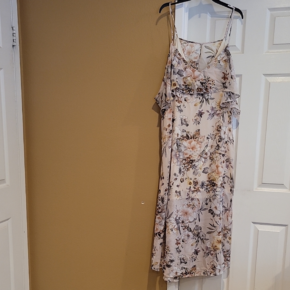 Buffalo David Bitton Cream Midi Sundress with Spaghetti Straps